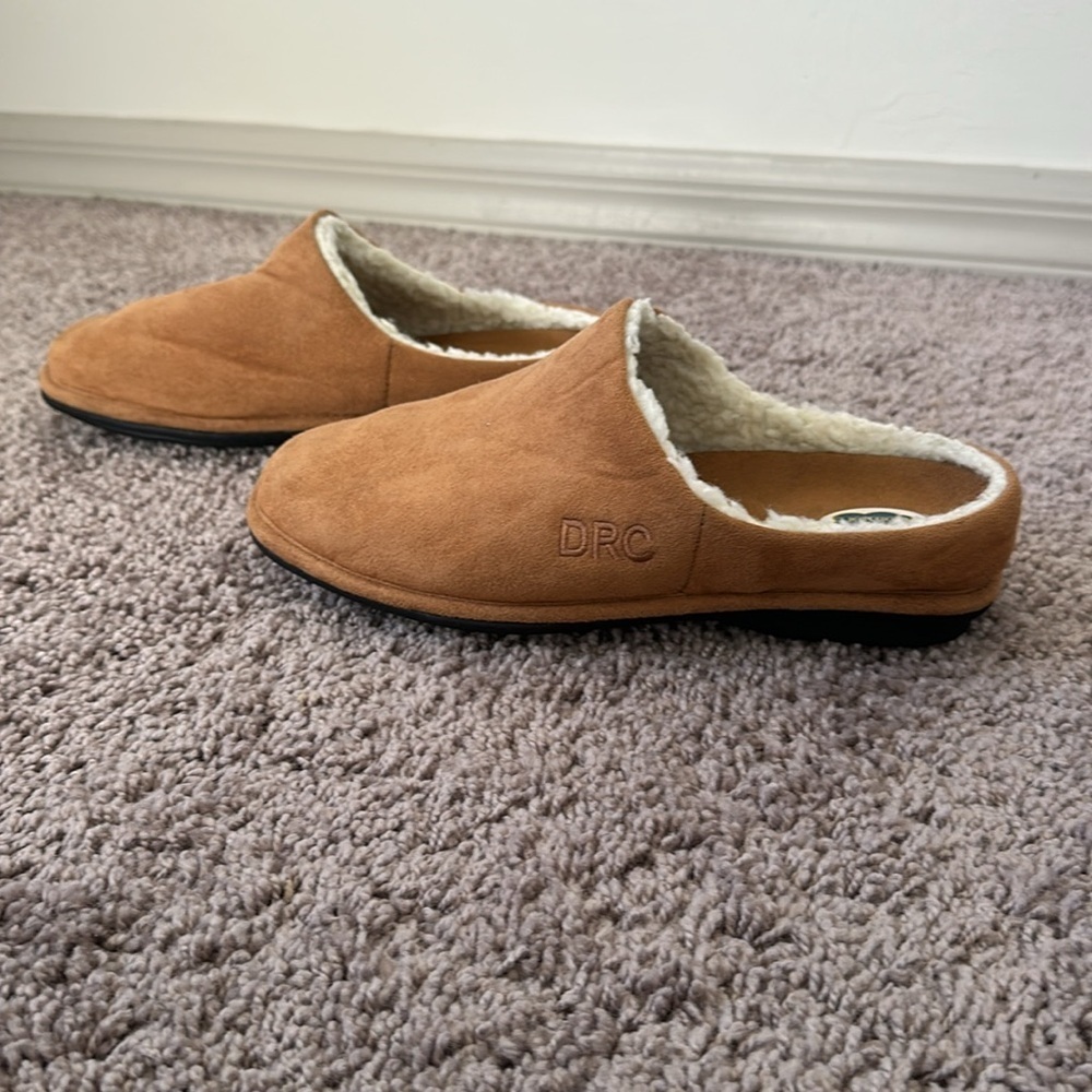 Dr.Comfort Men's Easy Therapeutic Slippers Camel Size 8 Wide - Picture 9 of 15
